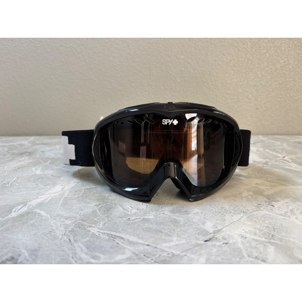 Spy Optic Snow Goggles Black White Logo‎ Strap Tinted Lens Ski Snowboard
